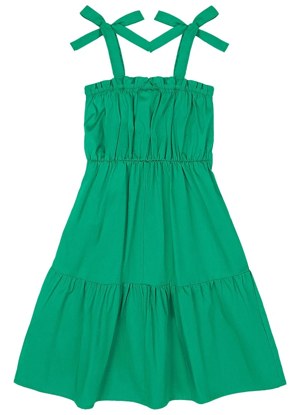 Quimby - Vestido Infantil em Tricoline Verde 3