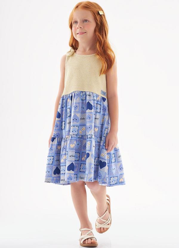Up Baby - Vestido Infantil em Tricot Azul