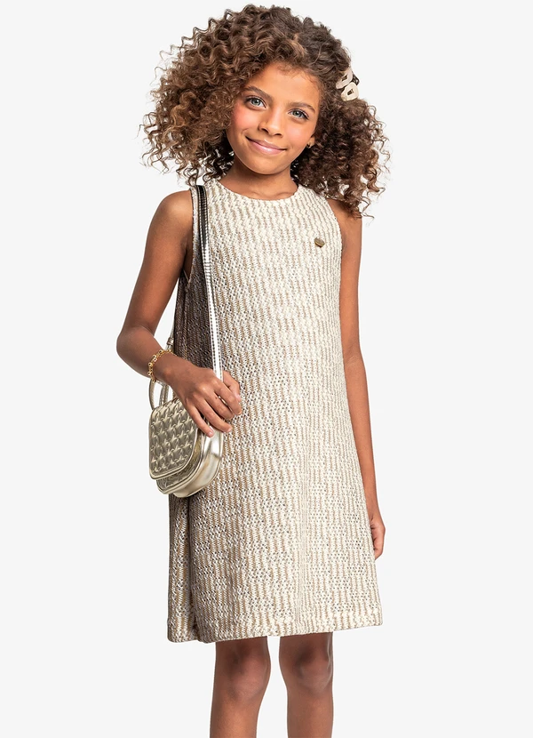 Trick Nick - Vestido Infantil em Tricot Bege