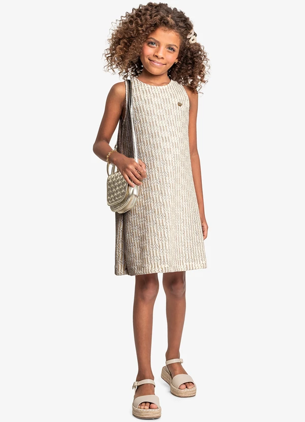 Trick Nick - Vestido Infantil em Tricot Bege 3