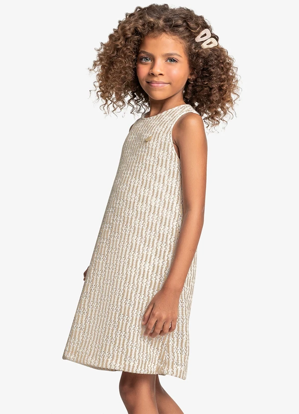 Trick Nick - Vestido Infantil em Tricot Bege 4