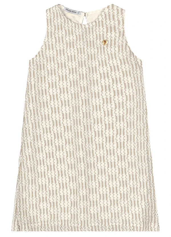 Trick Nick - Vestido Infantil em Tricot Bege 5