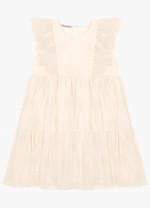 Trick Nick - Vestido Infantil em Tule Bege - TRICK NICK