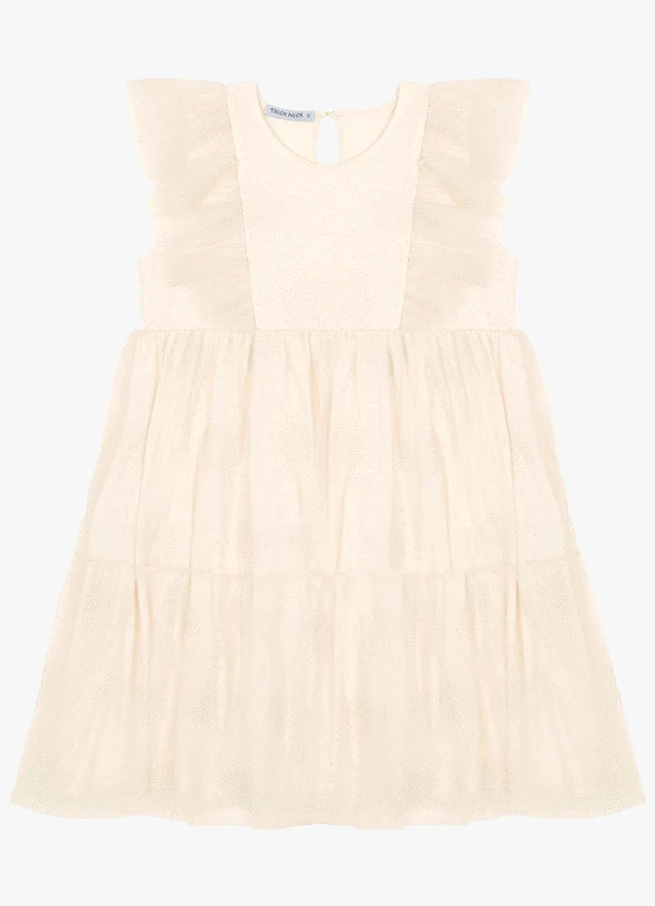 Trick Nick - Vestido Infantil em Tule Bege