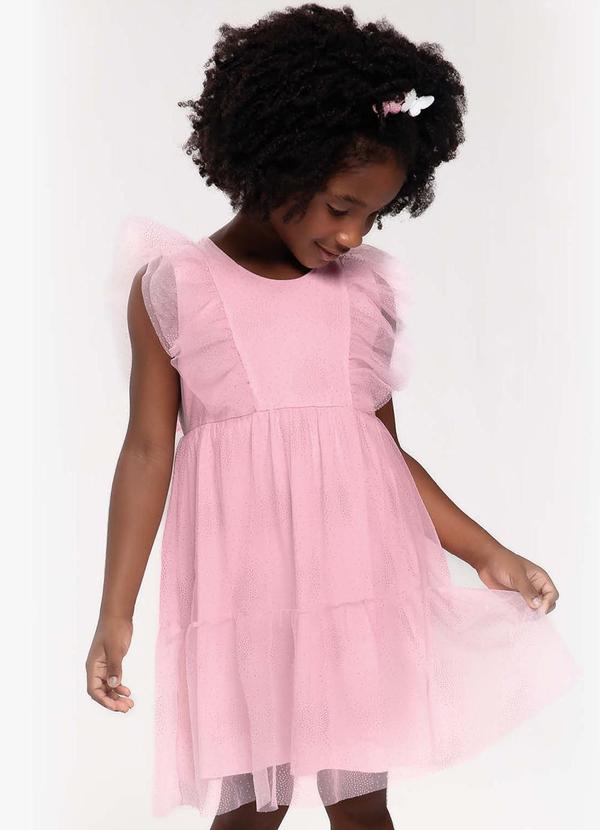 Trick Nick - Vestido Infantil em Tule Rosa