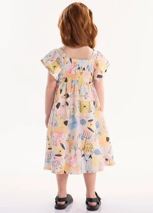 Três e Já - Vestido Infantil em Viscolinho Azul - TRÊS E JÁ