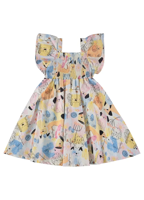 Três e Já - Vestido Infantil em Viscolinho Azul 4