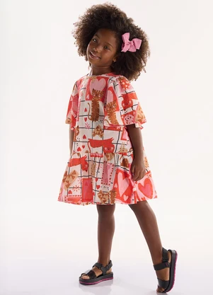 Três e Já - Vestido Infantil em Viscolinho Bege - TRÊS E JÁ