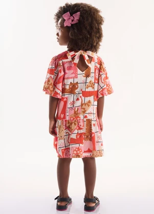 Três e Já - Vestido Infantil em Viscolinho Bege - TRÊS E JÁ