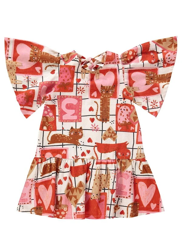 Três e Já - Vestido Infantil em Viscolinho Bege 3