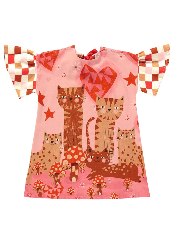 Três e Já - Vestido Infantil em Viscolinho Bege 3