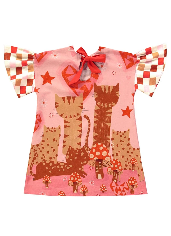 Três e Já - Vestido Infantil em Viscolinho Bege 4