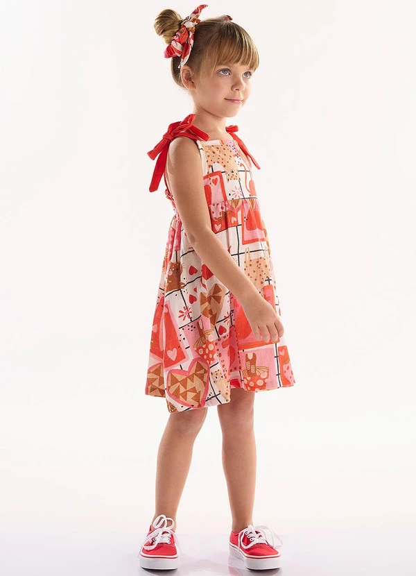 Três e Já - Vestido Infantil em Viscolinho Bege 2