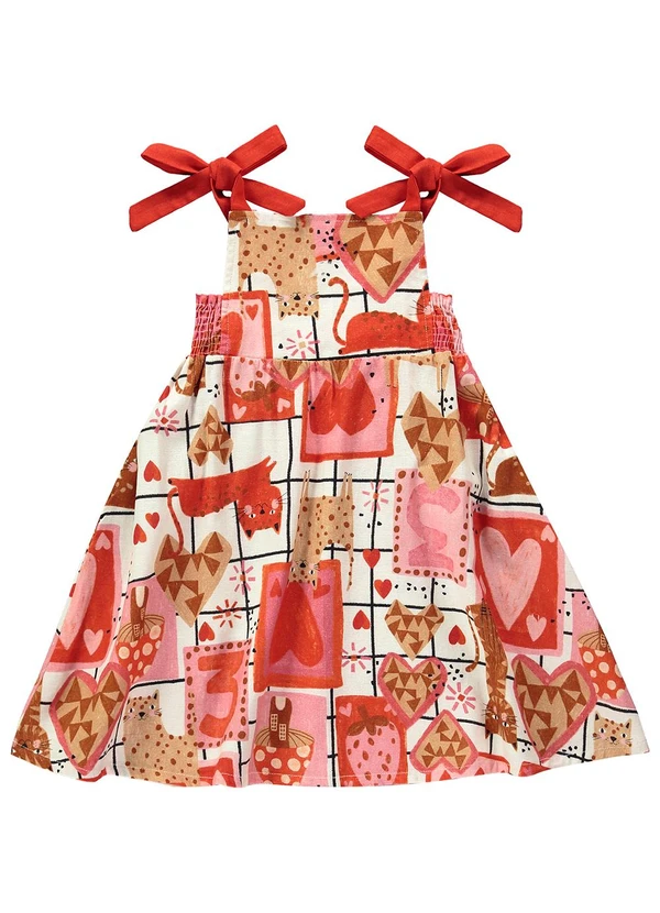 Três e Já - Vestido Infantil em Viscolinho Bege 3