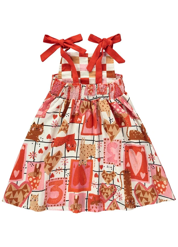 Três e Já - Vestido Infantil em Viscolinho Bege 4