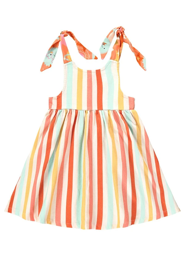 Três e Já - Vestido Infantil em Viscolinho Bege 3