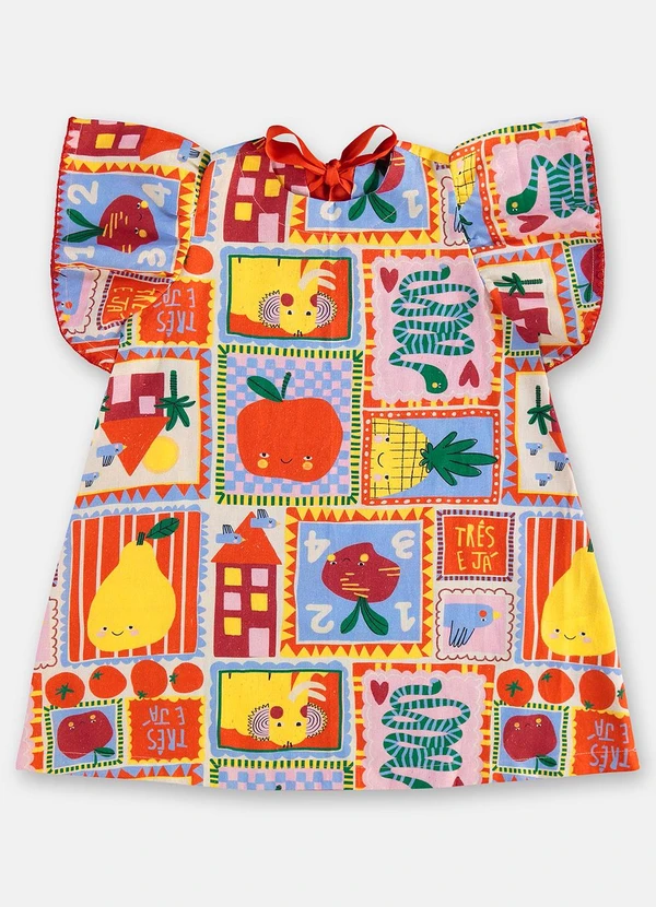 Três e Já - Vestido Infantil em Viscolinho Branco 3