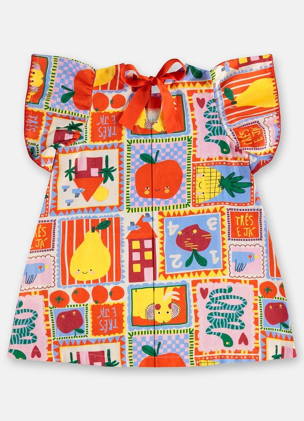 Três e Já - Vestido Infantil em Viscolinho Branco 4