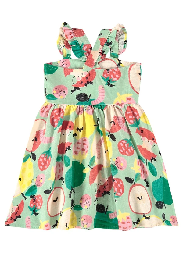 Três e Já - Vestido Infantil em Viscolinho Verde 4