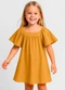 Infinita Cor - Vestido Infantil em Viscose Marrom - variação: Amarelo