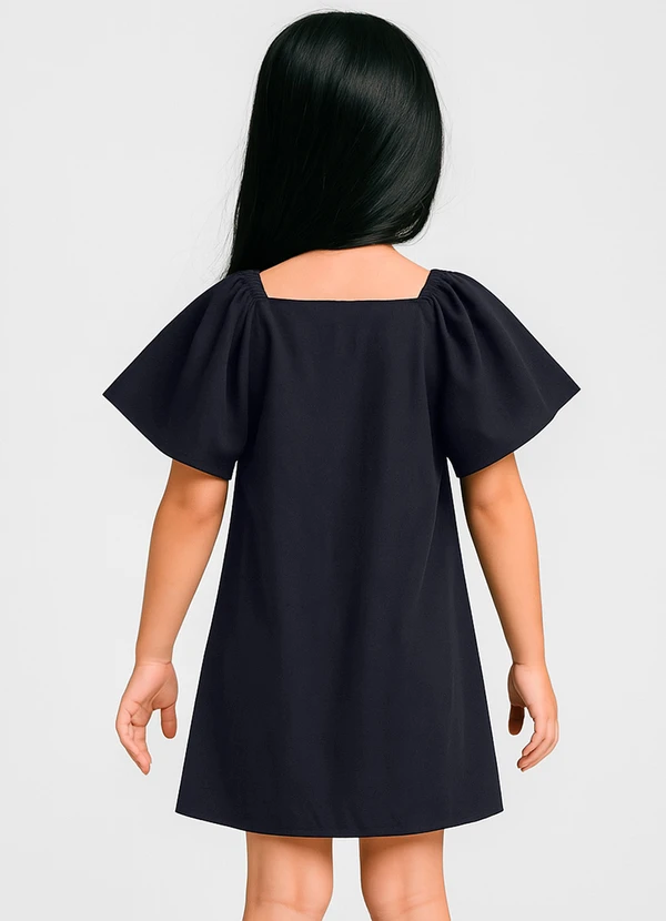 Infinita Cor - Vestido Infantil em Viscose Azul 2