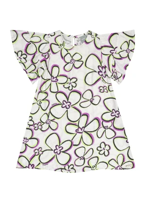 Quimby - Vestido Infantil em Viscose Bege - QUIMBY