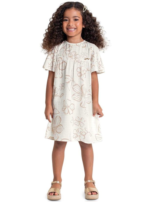 Quimby - Vestido Infantil em Viscose Bege