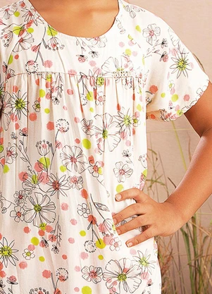 Bugbee - Vestido Infantil em Viscose Branco - BUGBEE