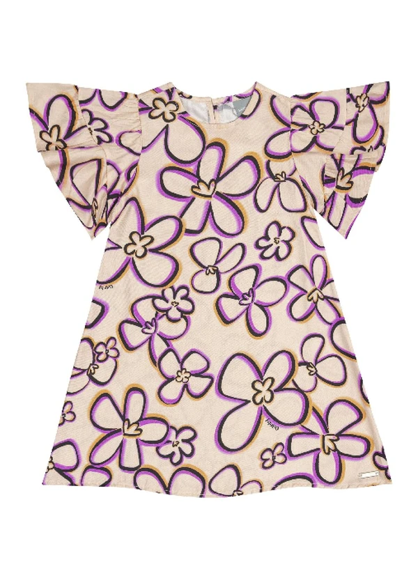 Quimby - Vestido Infantil em Viscose Laranja 3