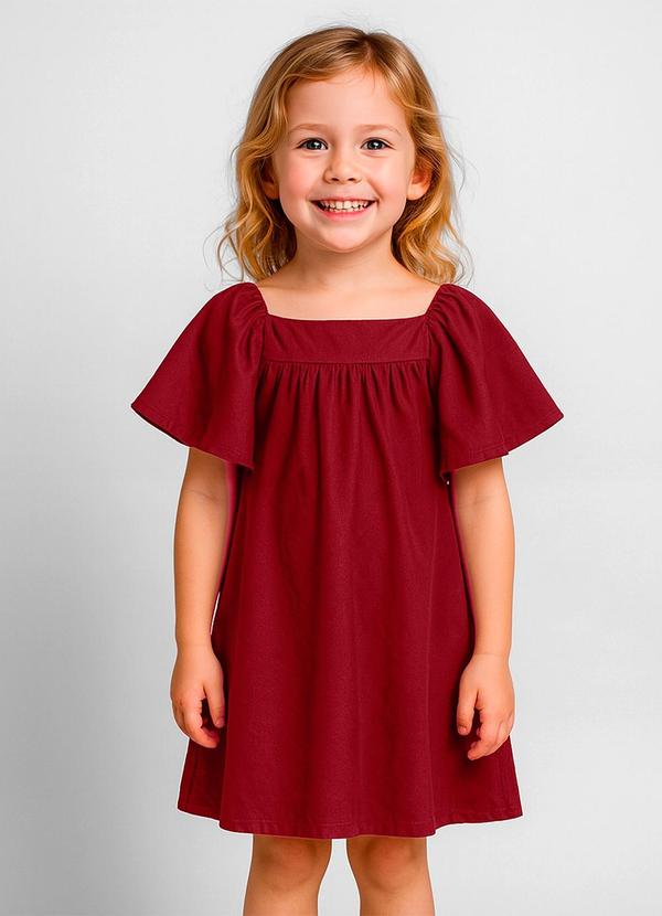 Infinita Cor - Vestido Infantil em Viscose Laranja