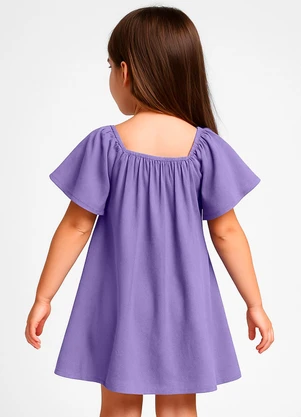 Infinita Cor - Vestido Infantil em Viscose Roxo - INFINITA COR
