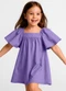 Infinita Cor - Vestido Infantil em Viscose Vermelho - variação: Roxo