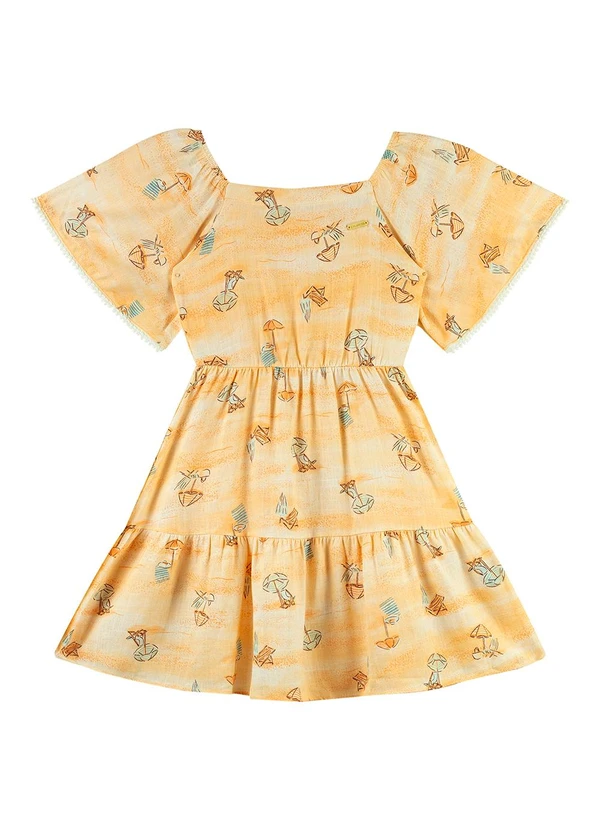 Colorittá - Vestido Infantil Estampa Colorittá Laranja