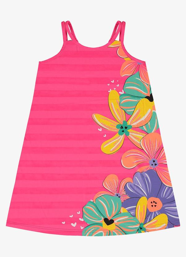 Rovi Kids - Vestido Infantil Estampa de Flores Rosa