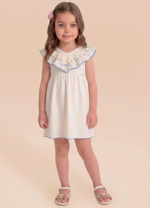 Mundi - Vestido Infantil Estampa Floral com Bordado - MUNDI