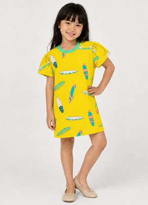 Rovi Kids - Vestido Infantil Estampado Amarelo - ROVI KIDS