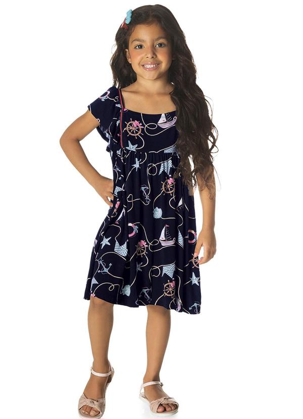 Rovi Kids - Vestido Infantil Estampado Azul