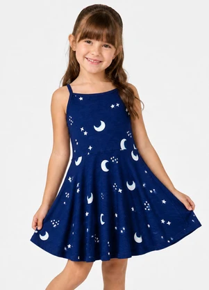 Secret Glam - Vestido Infantil Estampado Azul - SECRET GLAM