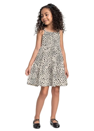 Bee Loop - Vestido Infantil Estampado Branco - BEE LOOP