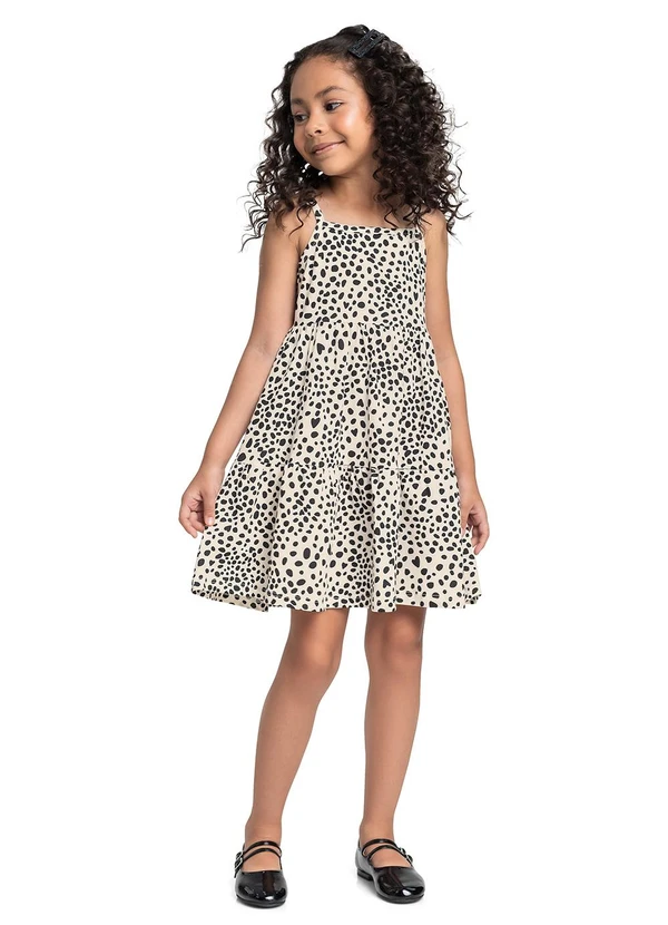 Bee Loop - Vestido Infantil Estampado Branco