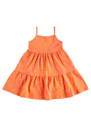 Bee Loop - Vestido Infantil Estampado Laranja - BEE LOOP