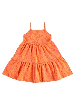 Bee Loop - Vestido Infantil Estampado Laranja - BEE LOOP