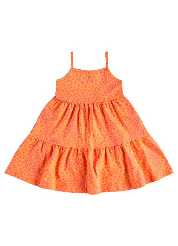 Bee Loop - Vestido Infantil Estampado Laranja 1
