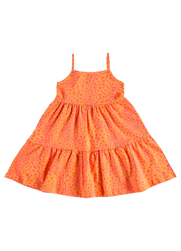 Bee Loop - Vestido Infantil Estampado Laranja 2