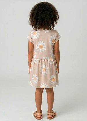 Select - Vestido Infantil Estampado Bege - SELECT