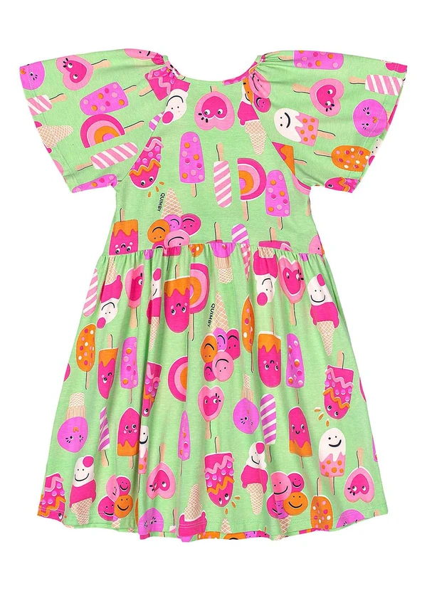 Quimby - Vestido Infantil Estampado Cotton Verde 3