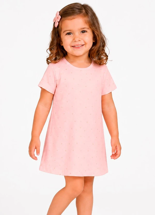 Select - Vestido Infantil Estampado em Malha Rosa