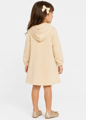 Select - Vestido Infantil Estampado em Moletom Bege - SELECT
