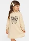 Select - Vestido Infantil Estampado em Moletom Bege - variação: Bege