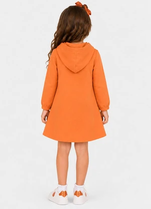 Select - Vestido Infantil Estampado em Moletom Laranja - SELECT